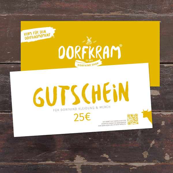 Dorfkram® Geschenkgutschein / Wertgutschein Karte