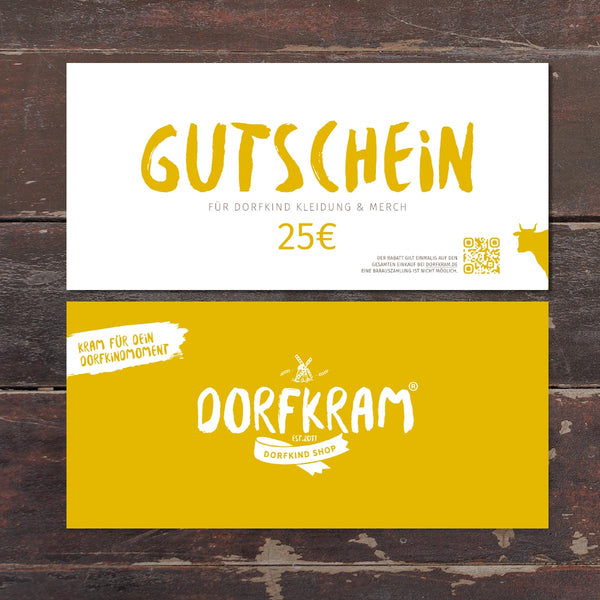 Dorfkram® Geschenkgutschein / Wertgutschein Karte