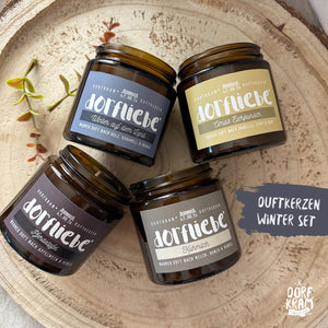Duftkerzen im Glas für Dorfkinder - Winter Edition / Dorfkram®