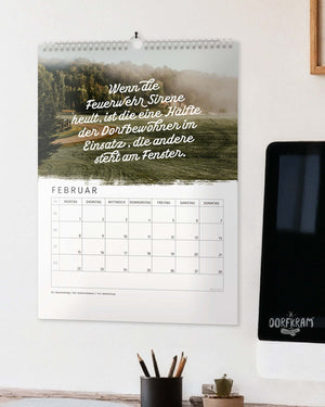 Spruchkalender DIN A4 zum Aufhängen, Terminkalender 2027, Freiwillige Feuerwehr