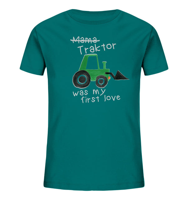 Traktor was my first love / Traktorliebe / Kinder Organic Shirt
