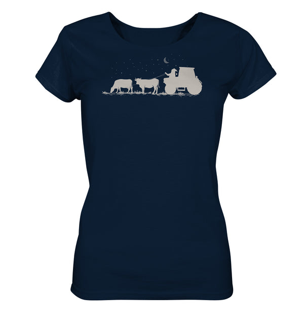 Weihnachtsmann auf Traktor mit Kühe / Damen Organic Shirt