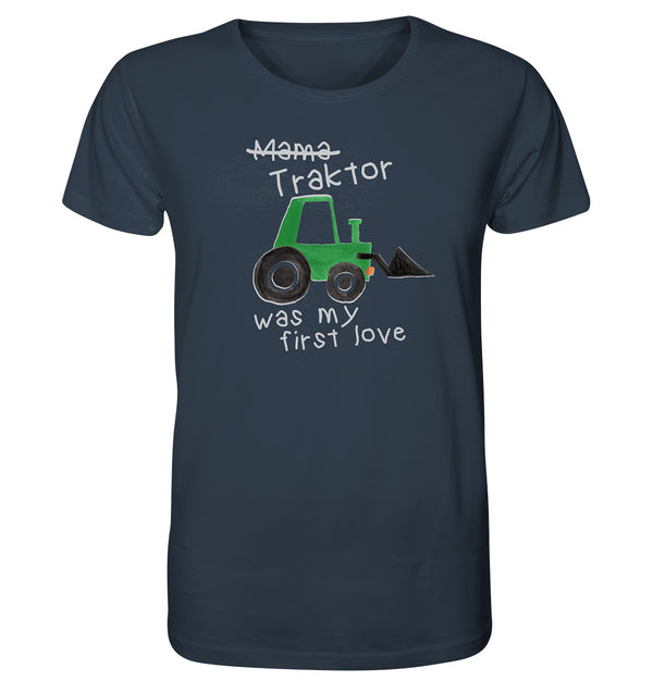 Traktor was my first love / Traktorliebe / Herren Organic Shirt (Unisex)
