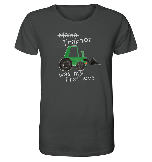 Traktor was my first love / Traktorliebe / Herren Organic Shirt (Unisex)