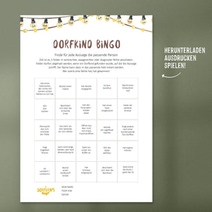 Dorfkind Spiel zum Ausdrucken - Bingo - witziges Familienspiel von Dorfkram® - PDF Download