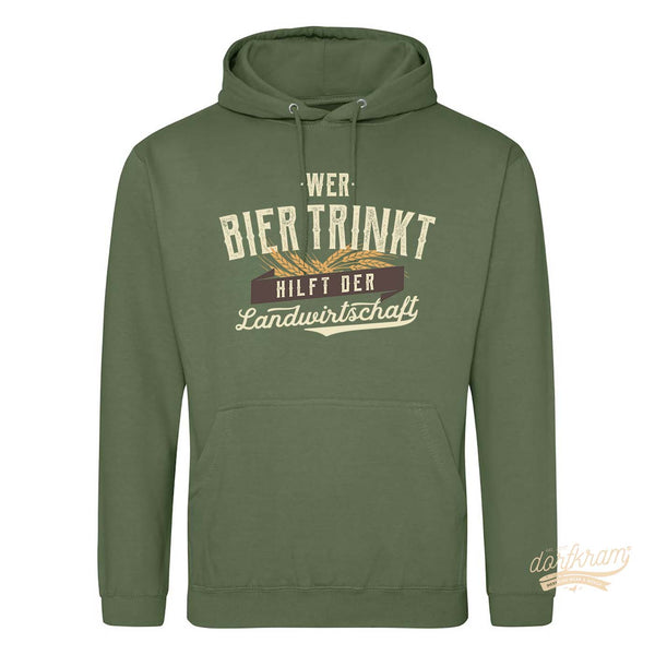 Wer Bier trinkt hilft der Landwirtschaft / Herren Premium Hoodie