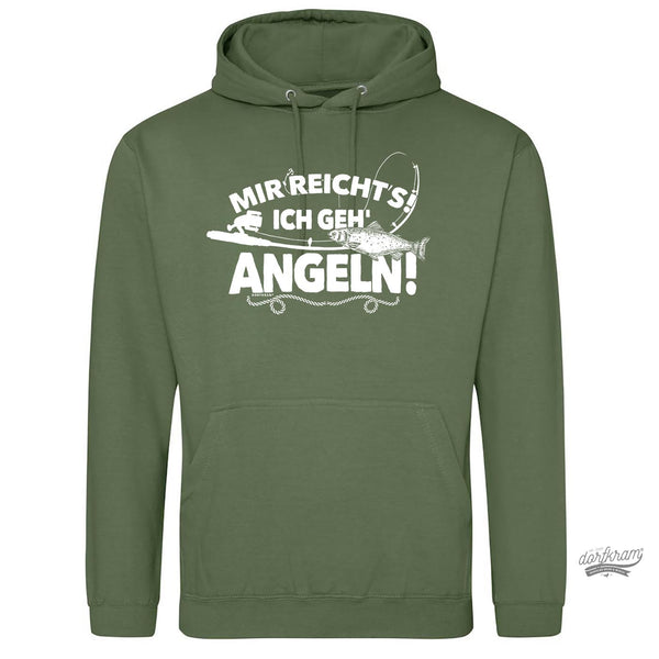 Angler Spruch Hoodie. Pullover zum angeln. Mir reichts ich geh angeln. Dorfkram®