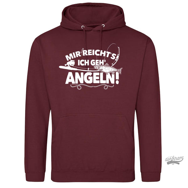 Angler Spruch Hoodie. Pullover zum angeln. Mir reichts ich geh angeln. Dorfkram®