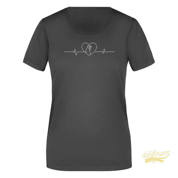 Herzschlag Huhn Hahn / Hühnerliebe / Damen Premiumshirt