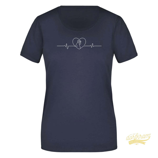 Herzschlag Huhn Hahn / Hühnerliebe / Damen Premiumshirt