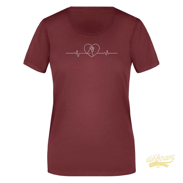 Herzschlag Huhn Hahn / Hühnerliebe / Damen Premiumshirt