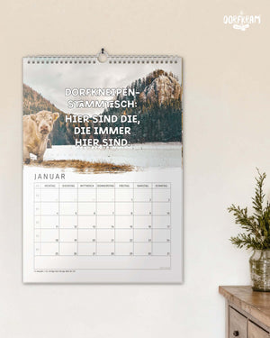 Lustiger Wandkalender für Dorfkinder 2027 - das original von Dorfkram® 