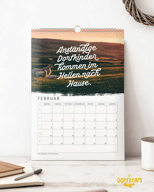 Kalender 2026 für Dorfkinder / Dorf gut alles gut / Wandkalender mit Sprüchen