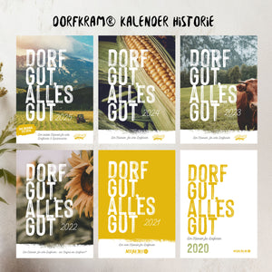 Bisherige Dorfkram Kalender - das Original - Historie Dorfkind Kalender