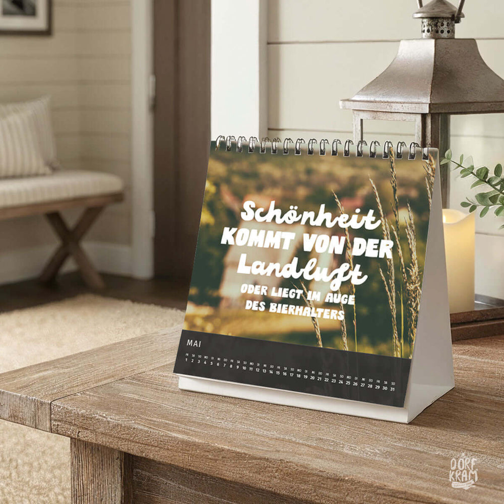 Kalender für den Tisch mit Sprüchen 2026- Dorfkram® 