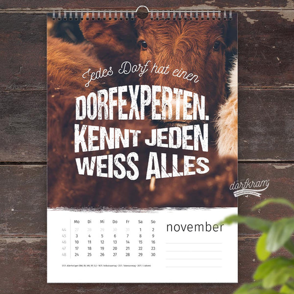 Dorfkindermomente Kalender. Dorfkinder kennen jeden und wissen alles. Dorfkram® 2025