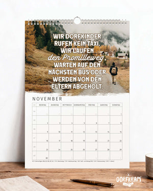 Kalender 2026 für Dorfkinder / Dorf gut alles gut / Wandkalender mit Sprüchen