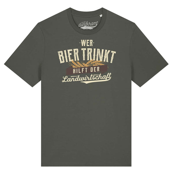 Spruch Shirt Dorf. Bier hilft der Landwirtschaft . Dorfkram® 