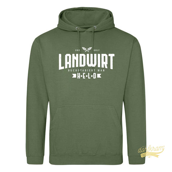 Landwirt buchstabiert man Held / Herren Premium Hoodie