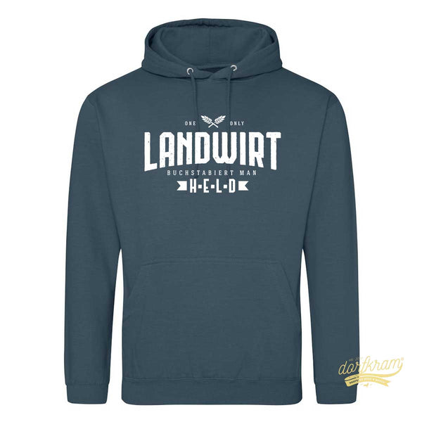 Landwirt buchstabiert man Held / Herren Premium Hoodie