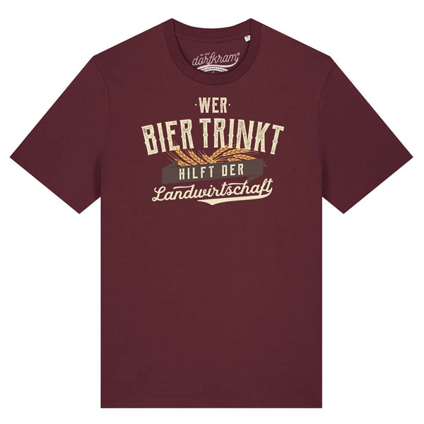 Spruch Shirt Dorf. Bier hilft der Landwirtschaft . Dorfkram® 