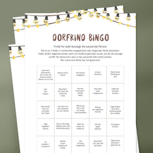 Dorfkind Spiel zum Ausdrucken - Bingo - witziges Familienspiel von Dorfkram® - PDF Download