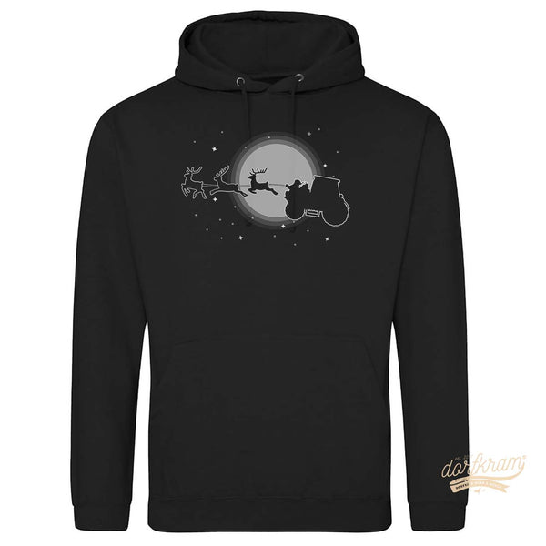 Weihnachtsmann auf Traktor mit Rentieren / Herren Premium Hoodie