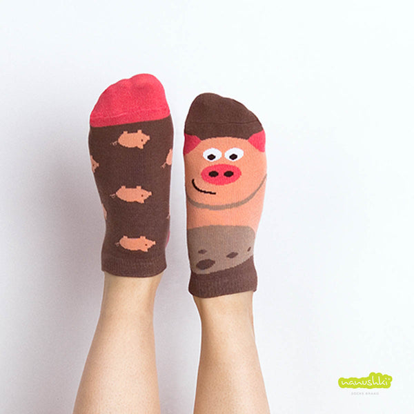 Motivsocken witzig Schwein Sneakersocken Bauernhof Tiersocken GeschenkDorfkram® 