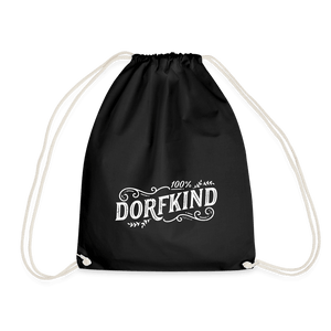 100% Dorfkind / Turnbeutel - Schwarz