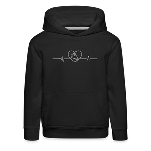 Herzschlag Pferd / Pderdeliebe / Kinder Premium Hoodie - Schwarz