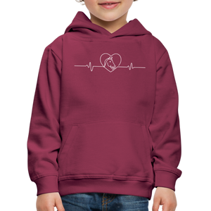 Herzschlag Pferd / Pderdeliebe / Kinder Premium Hoodie - Bordeaux