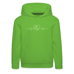 Herzschlag Pferd / Pderdeliebe / Kinder Premium Hoodie - Hellgrün