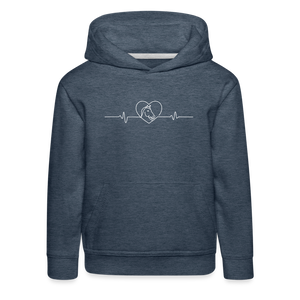 Herzschlag Pferd / Pderdeliebe / Kinder Premium Hoodie - Jeansblau