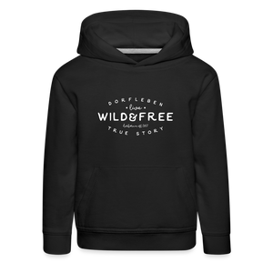 Wild & Free / Kinder Premium Hoodie - Schwarz