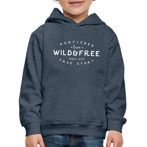 Wild & Free / Kinder Premium Hoodie - Jeansblau