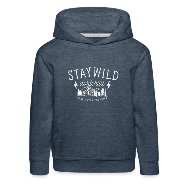 Stay wild Dorfchild / Kinder Premium Hoodie - Jeansblau