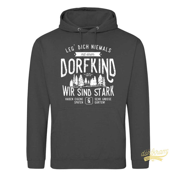 Leg Dich niemals mit einem Dorfkind an / Herren Premium Hoodie