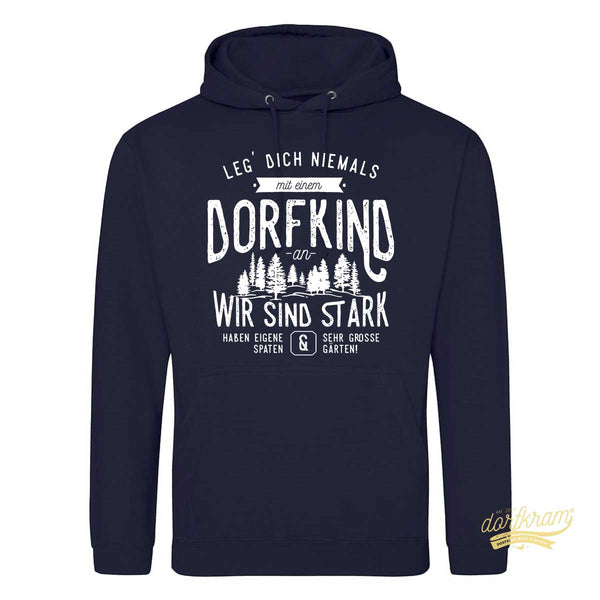 Leg Dich niemals mit einem Dorfkind an / Herren Premium Hoodie