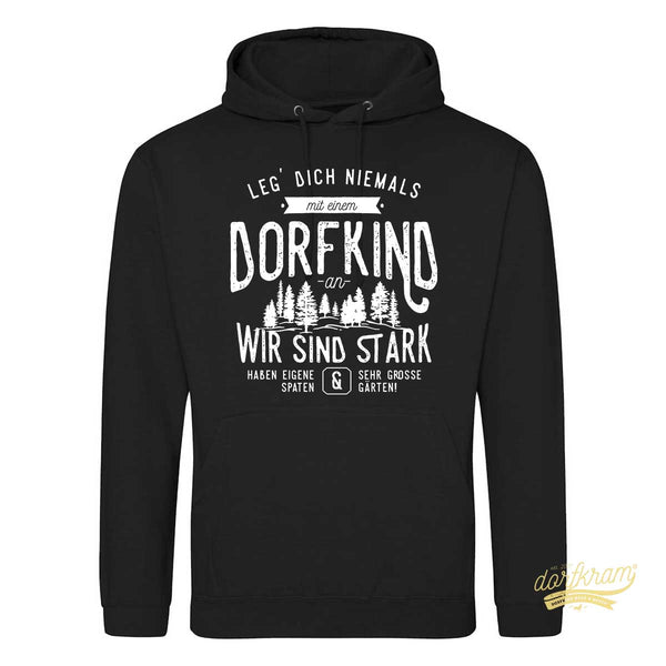 Leg Dich niemals mit einem Dorfkind an / Herren Premium Hoodie