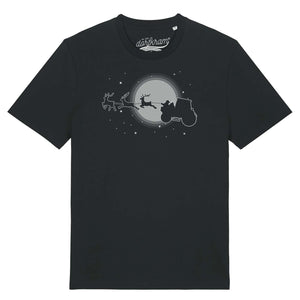 Weihnachtsmann auf Traktor mit Rentieren / Herren Organic Shirt