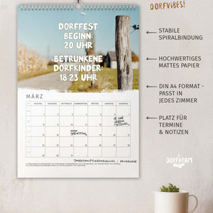 Kalender zum Aufhängen mit lustigen Sprüchen 2027 für Dorfkinder von Dorfkram® 