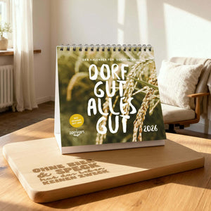 Geschenkset / Tischkalender mit Frühstücksbrettchen - Bundle