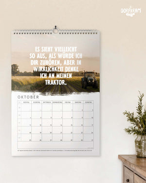 Fotokalender 2027 mit Traktoren, Landwirtschaft Sprüche DIN A4