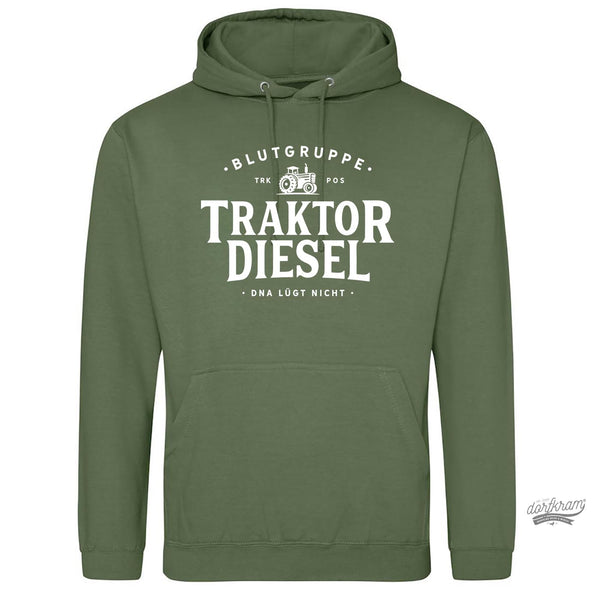 Traktor Pullover Herren Spruch Blutgruppe Traktor Diesel DNA Hoodie Landwirtschaft von Dorfkram®