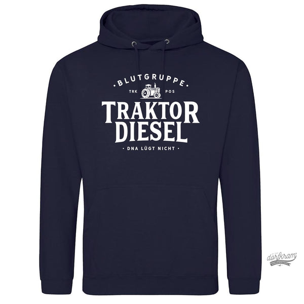 Traktor Pullover Herren Spruch Blutgruppe Traktor Diesel DNA Hoodie Landwirtschaft von Dorfkram®