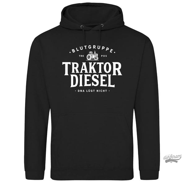 Traktor Pullover Herren Spruch Blutgruppe Traktor Diesel DNA Hoodie Landwirtschaft von Dorfkram®