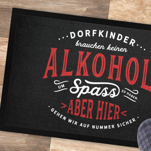 Türmatte Alkohol Spruch Dorf lustiger Teppich