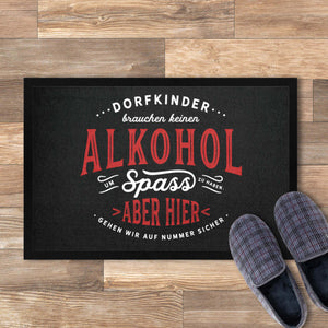 Witziges Geschenk Türmatte Alkohol. Dorfkram® 