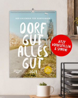 Monatskalender mit Sprüchen Dorfkinder 2027 - Dorfkram® 