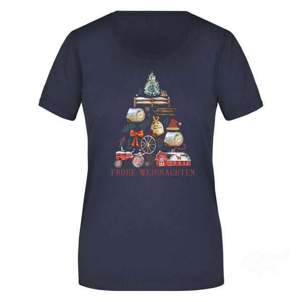 Frohe Weihnachten / Dorf Landwirtschaft Symbole / Damen Premiumshirt